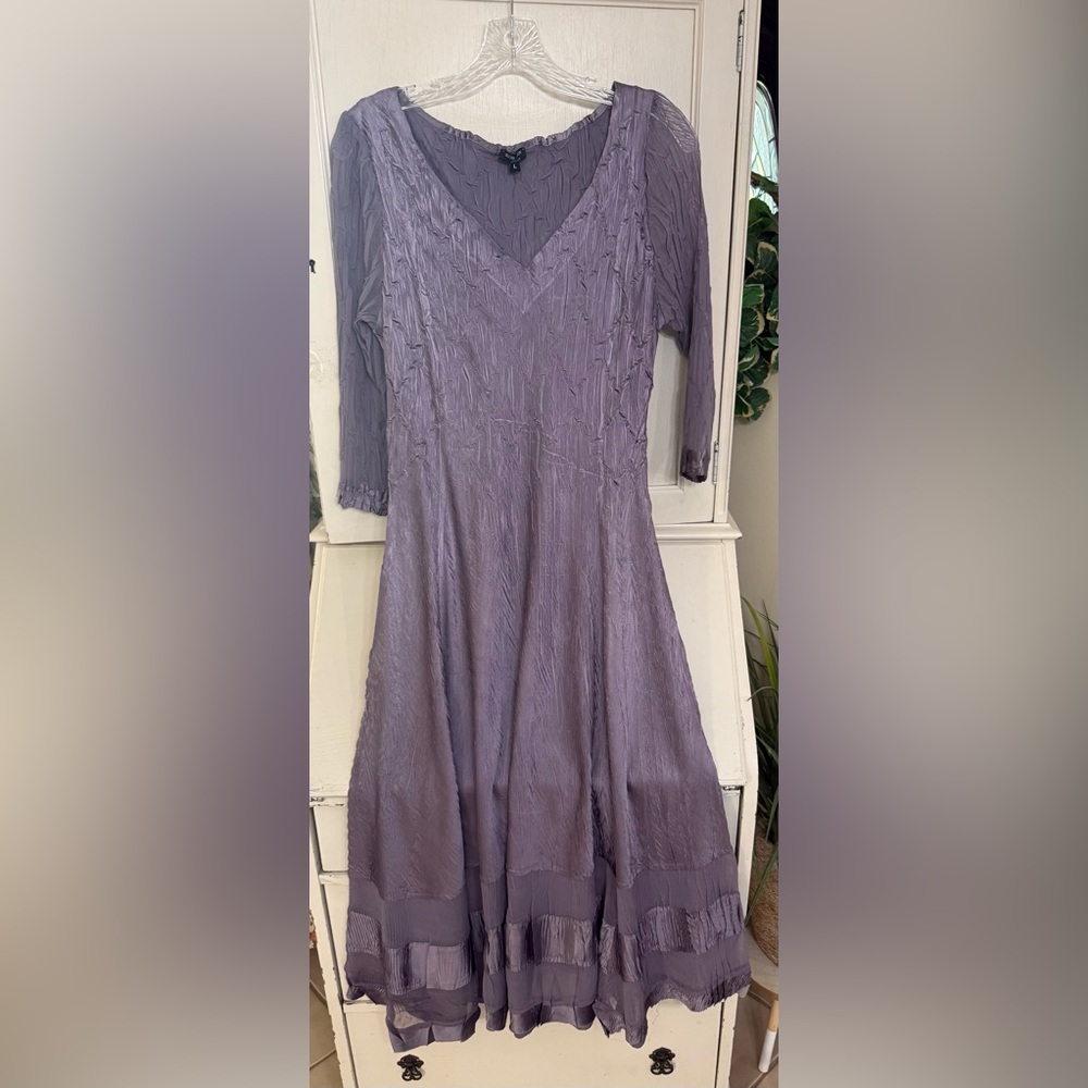 KOMAROV Midnight Crocus color 3/4 length  dress size L